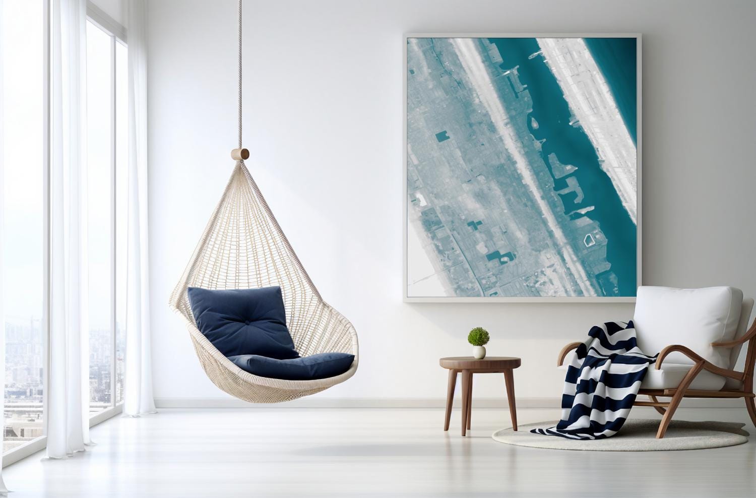 Daytona Beach Florida Nautical Coastal Chart House Coast Print Decor Depth Ocean Gift Wall Map Art Lover Housewarming Anniversary