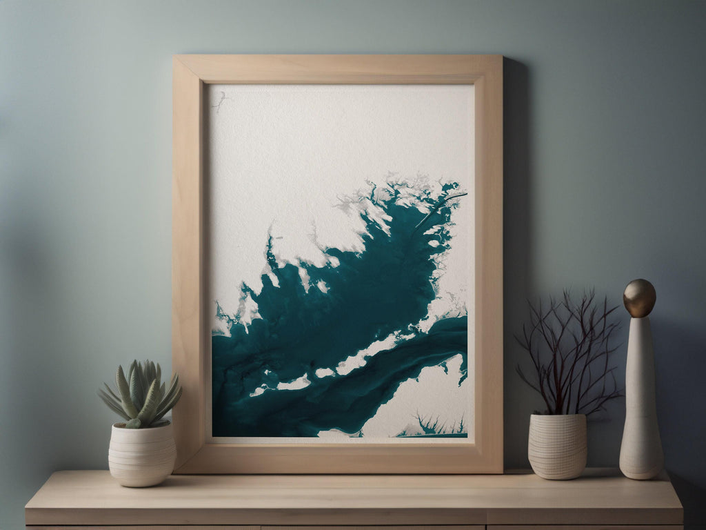 Buzzards Bay Massachusetts Coastal Map Art Print Cape Cod Nantucket Marthas Vineyard Rhode Island Nautical Bathymetric Wall Decor Gift
