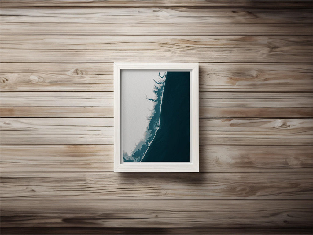 Barnegat Bay Blue Gray New Jersey Nautical Husband Neutral Coastal Nature Modern Decor House Shore Beach Ocean Gift Wife Wall