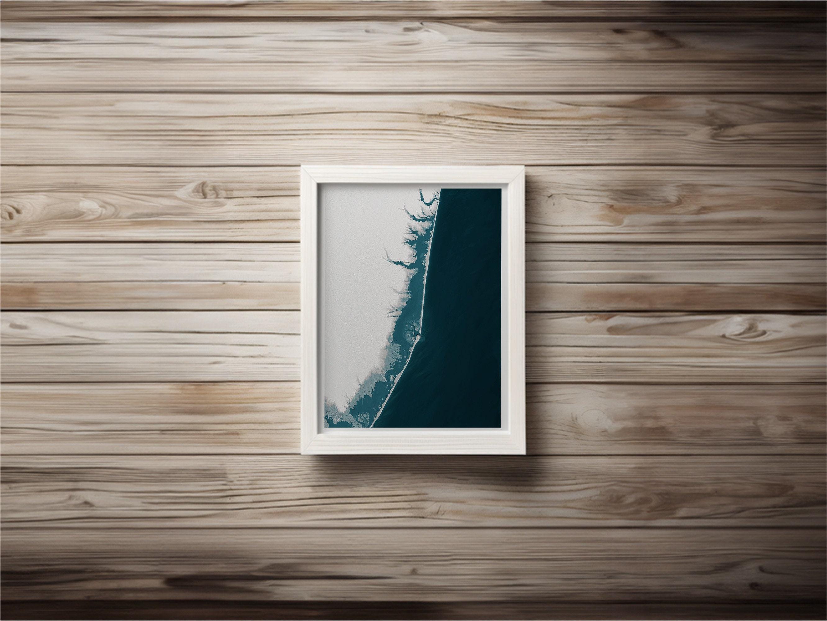 Barnegat Bay Blue Gray New Jersey Nautical Husband Neutral Coastal Nature Modern Decor House Shore Beach Ocean Gift Wife Wall