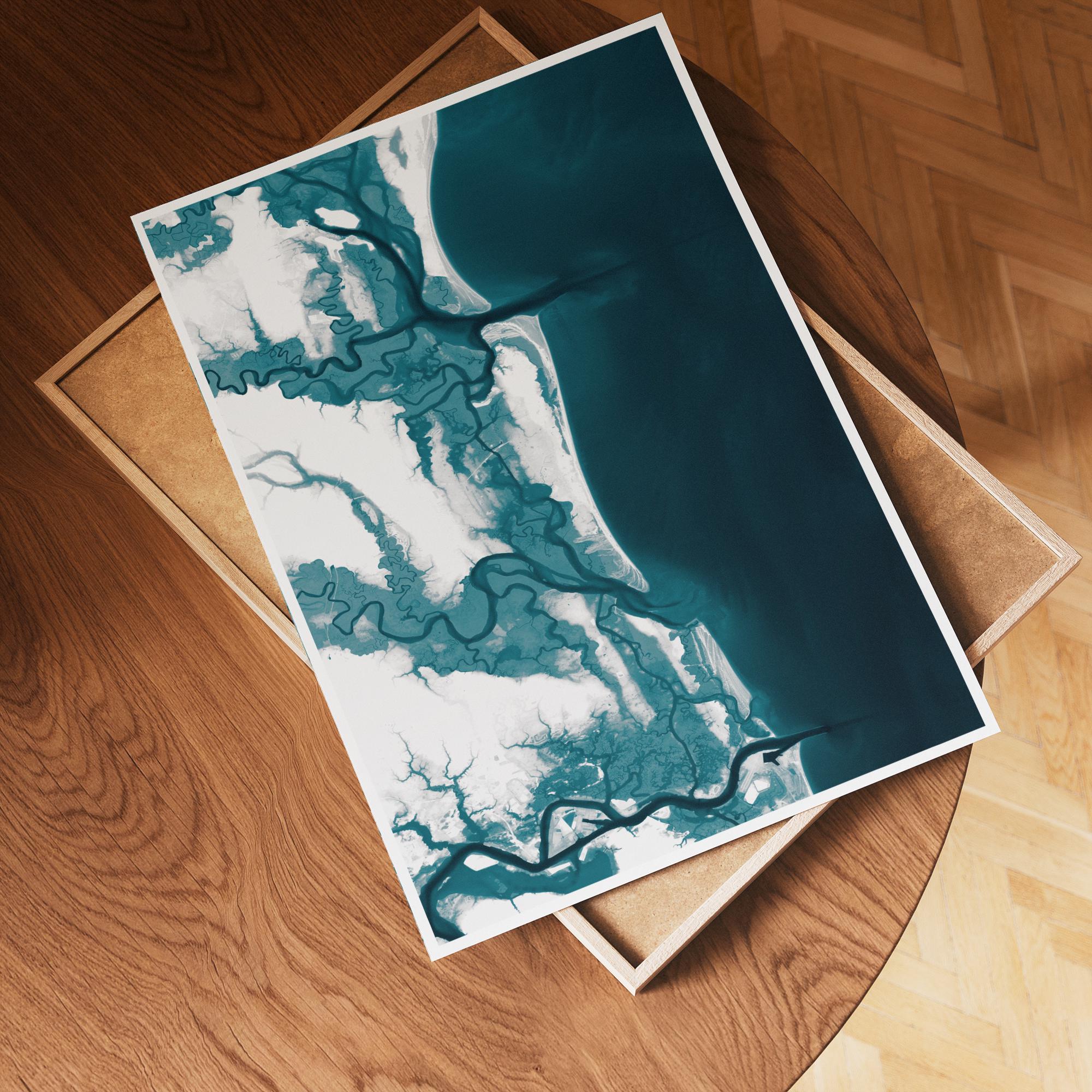 Amelia Island Florida Housewarming Anniversary Waterfront Nautical Coastal Framed Print Depth Beach Decor Ocean House Wall Home