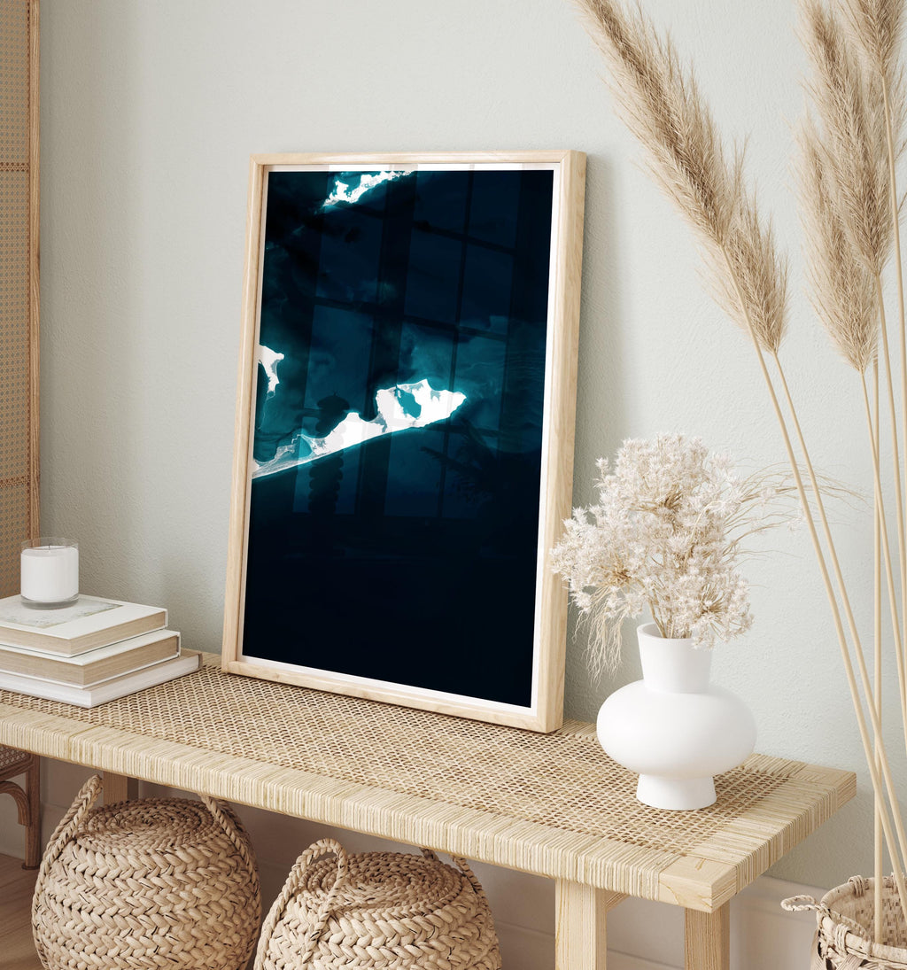 Montauk New York Bathymetric Ocean Map Art Print Housewarming Gift Anniversary Present Nautical Seafloor Wall Decor Beach House Poster