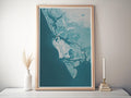 Marco Island Florida Coastal Map Art Print Ten Thousand Islands Nautical Wall Decor Beach House Gift Housewarming Anniversary Present