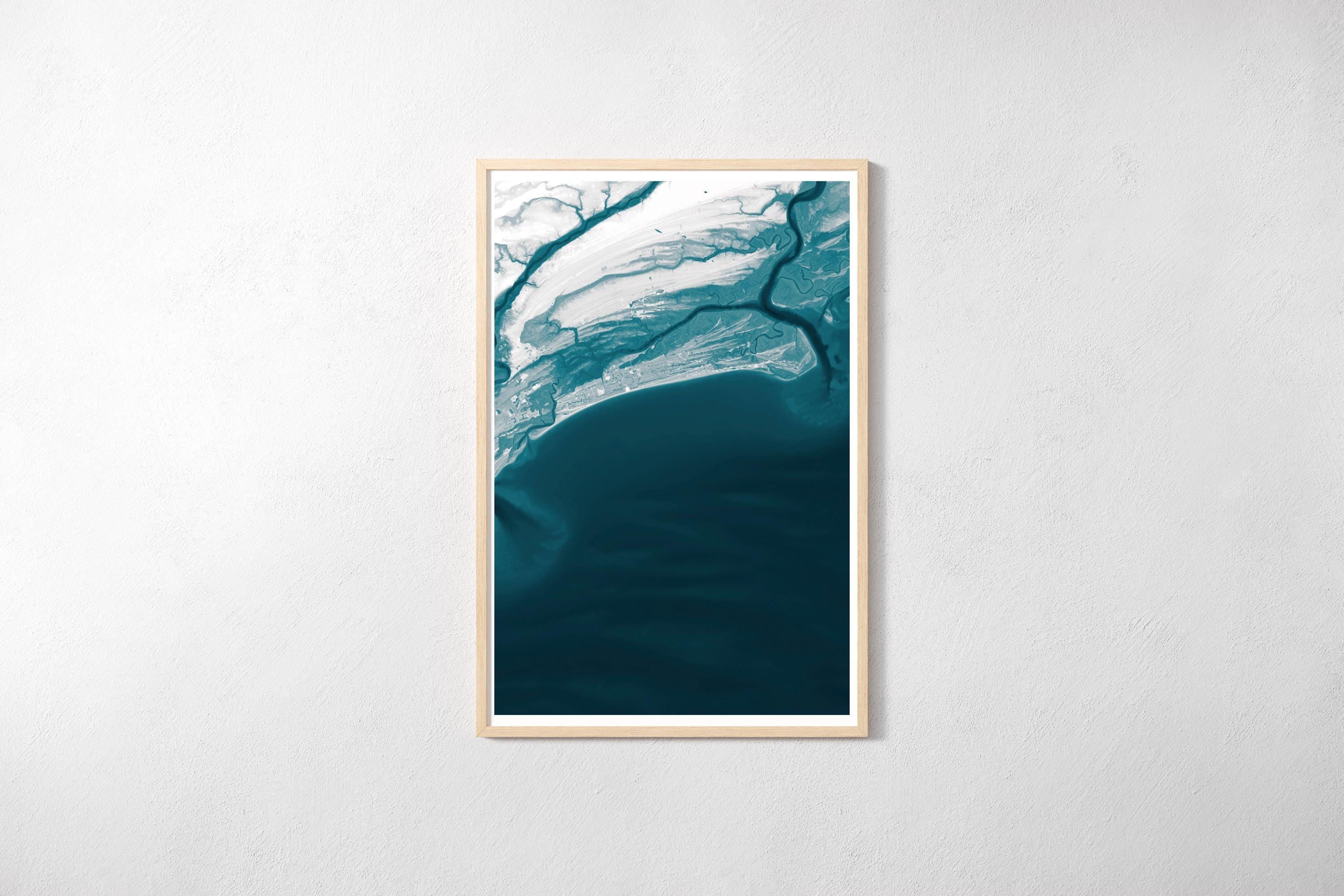 Kiawah Island South Carolina Bathymetric Coastal Map Art Print Charleston Beach House Wall Decor Nautical Housewarming Anniversary Gift