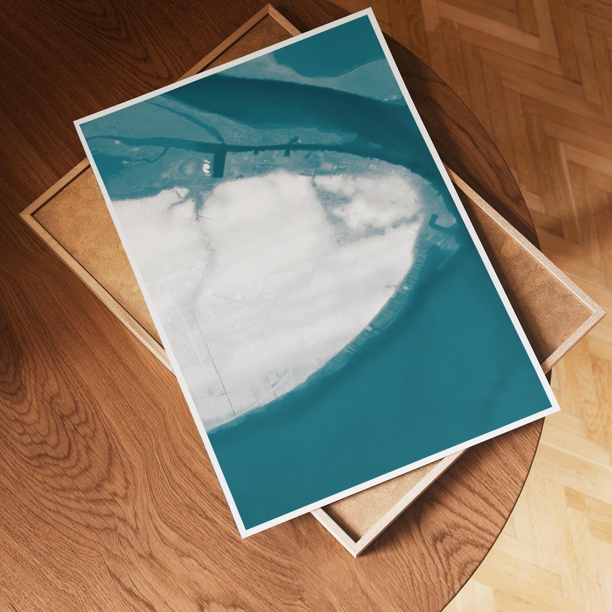 Apalachicola Florida Panhandle Coastal Map Art Print Gulf of Mexico Beach House Wall Decor Nautical Chart Bathymetric Gift Poster