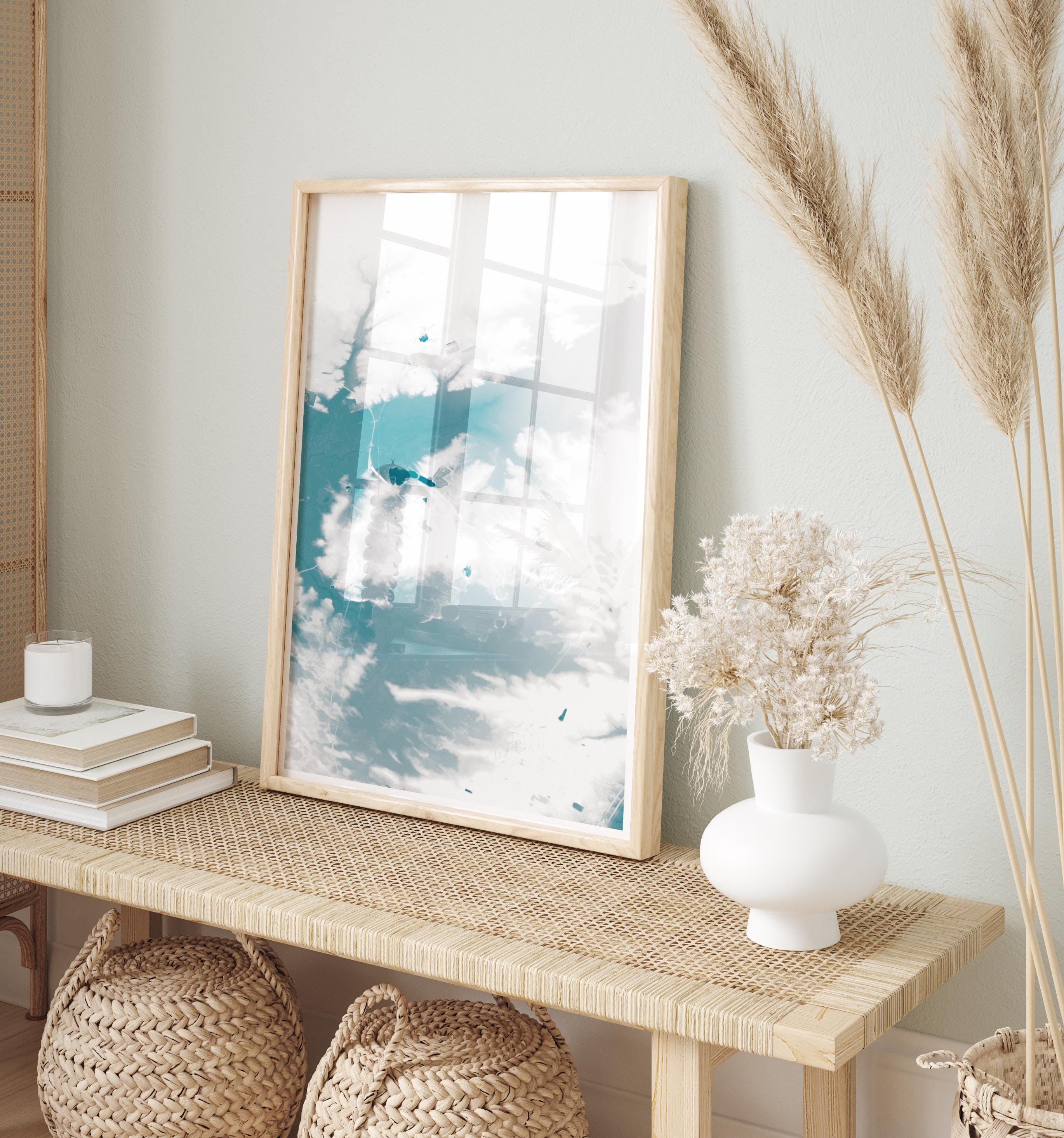 Cape May New Jersey Coastal Map Art Print Nautical Wall Decor Beach House Gift Housewarming Atlantic Ocean Delaware Bay Shore
