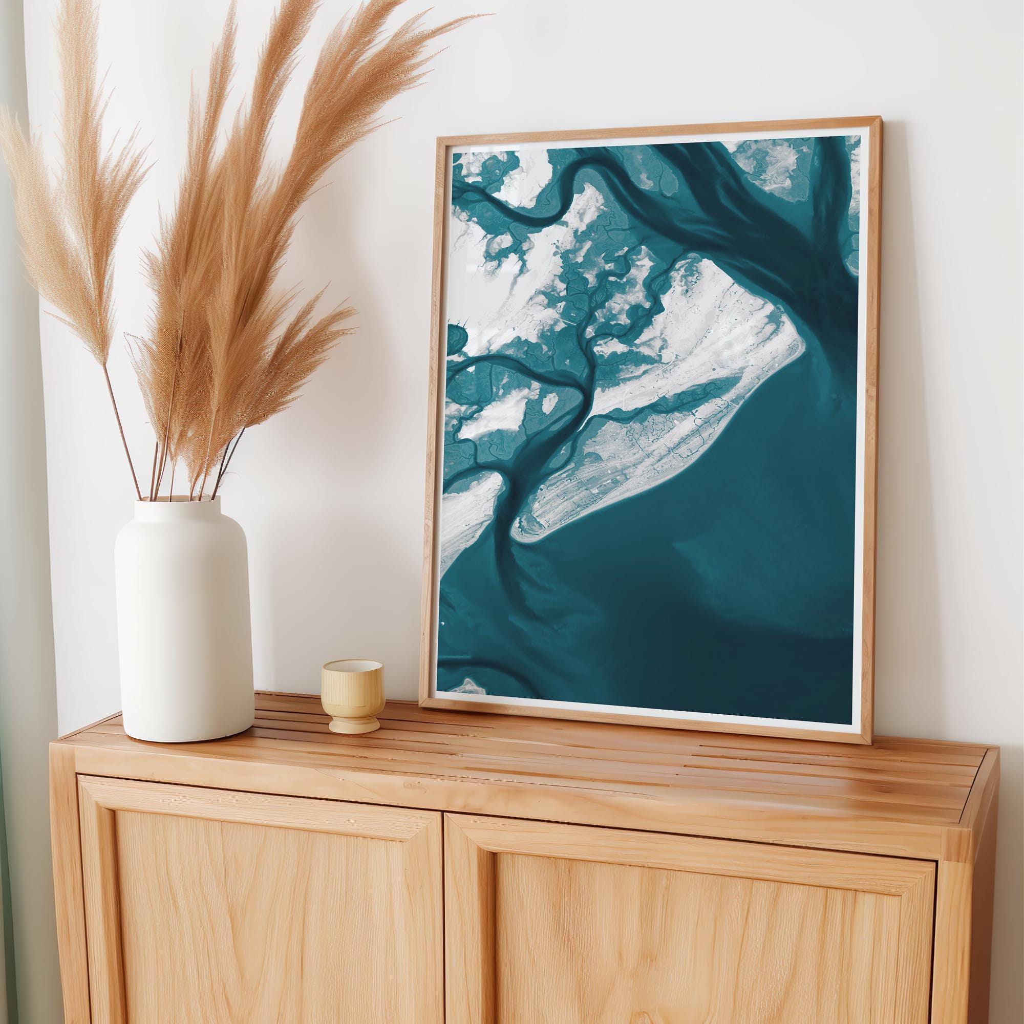 Hilton Head South Carolina Coastal Map Art Print Teacher Retirement Gift Appreciation End of School Year Framed Beach Wall Decor