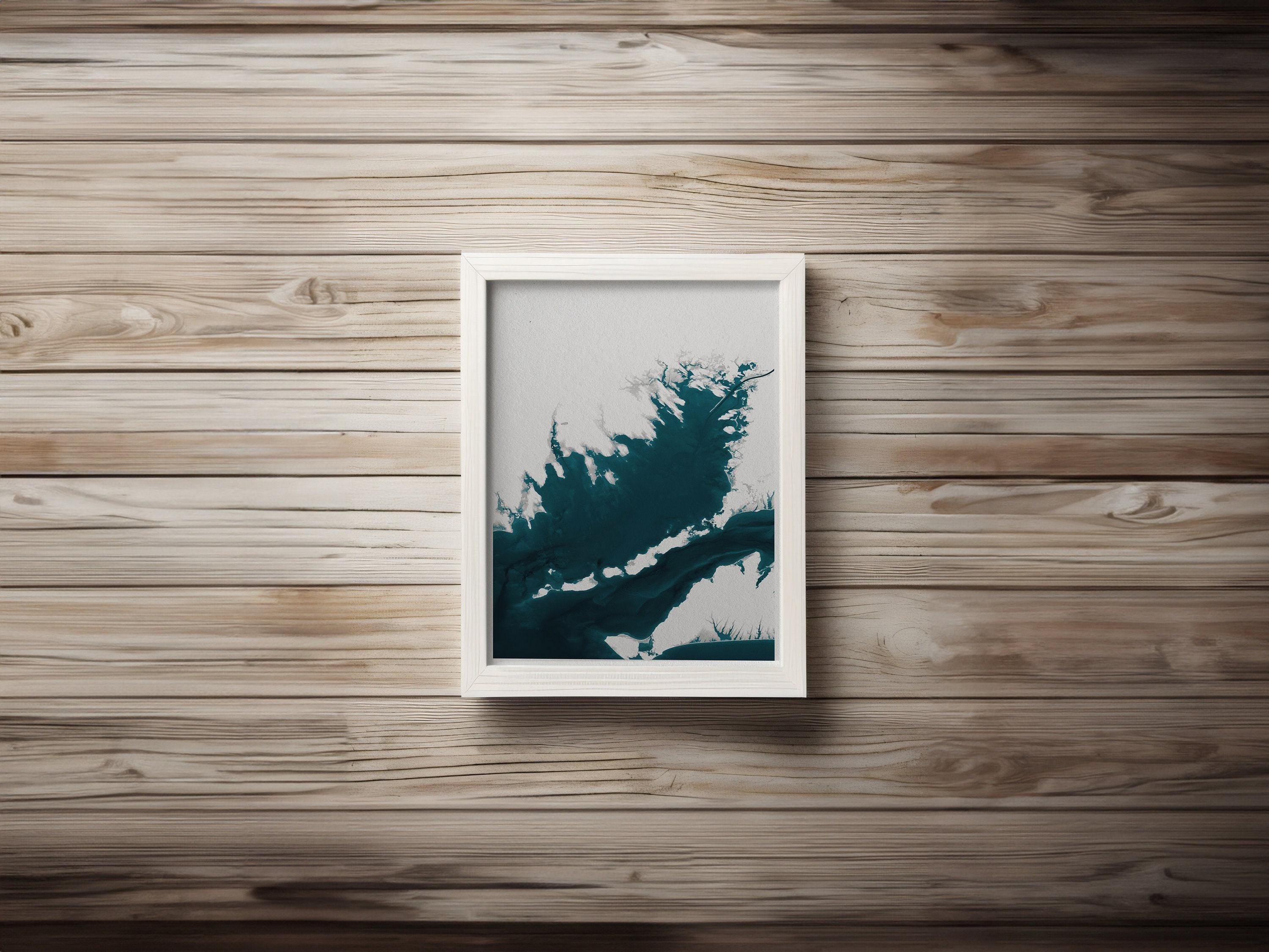 Buzzards Bay Massachusetts Coastal Map Art Print Cape Cod Nantucket Marthas Vineyard Rhode Island Nautical Bathymetric Wall Decor Gift