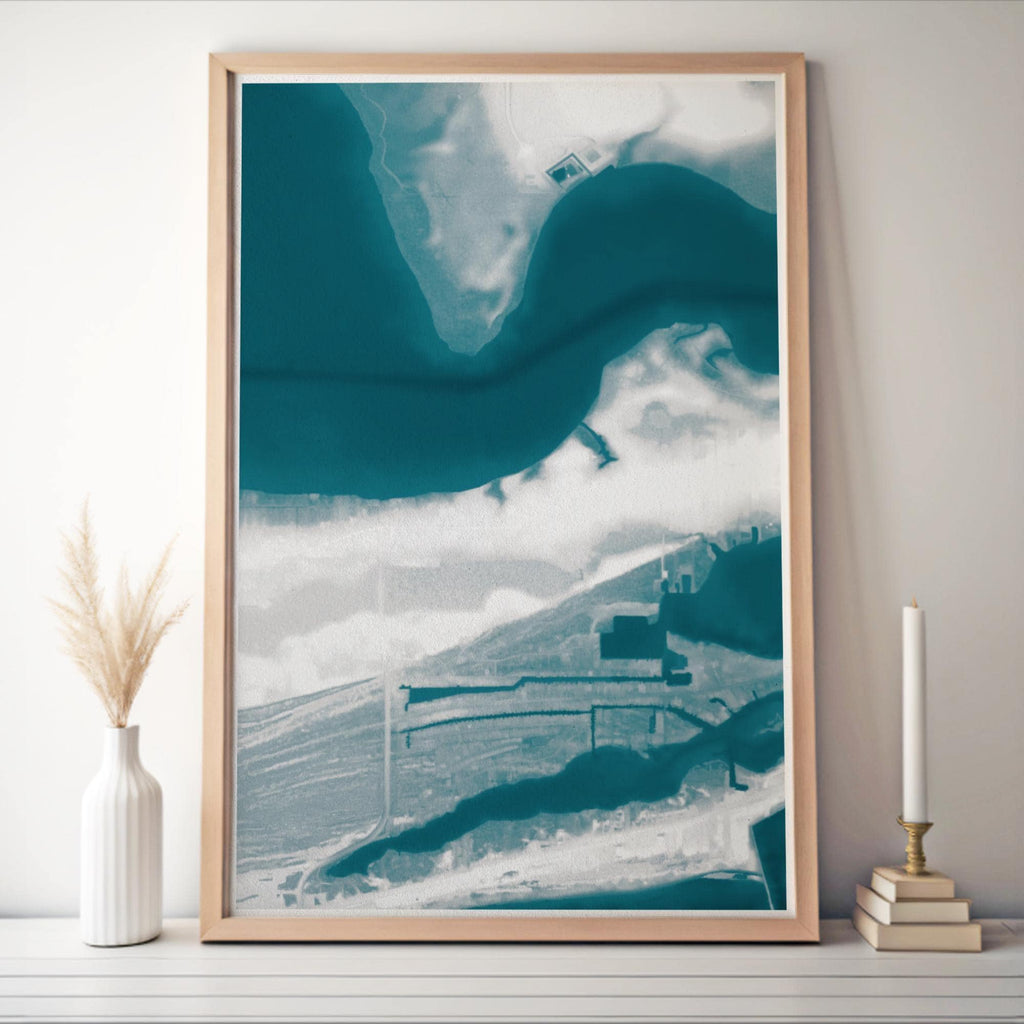 Orange Beach Alabama Coastal Map Art Print Housewarming Gift Anniversary Present Nautical Wall Decor Beach House Ocean Depth Chart