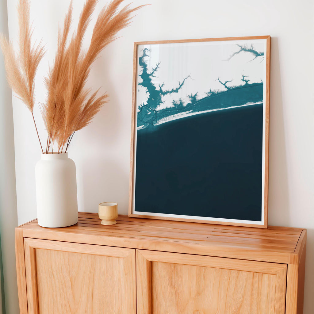 Emerald Isle North Carolina Nautical Seaside Vintage Crystal Coastal House Decor Ocean Print Retro Style Shore Beach Token Coast