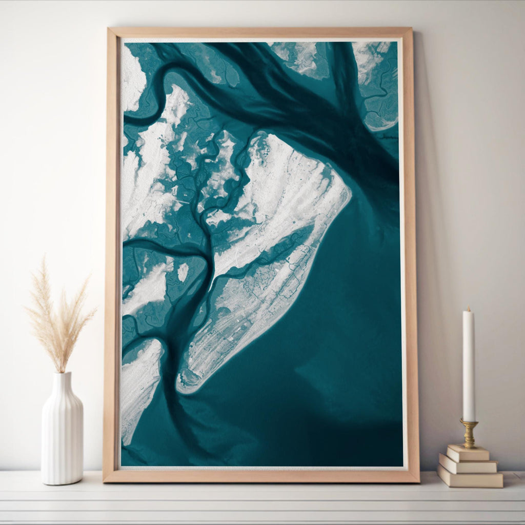 Hilton Head South Carolina Bathymetric Map Art Print Lowcountry Nautical Coastal Wall Decor Beach House Gift Housewarming Anniversary