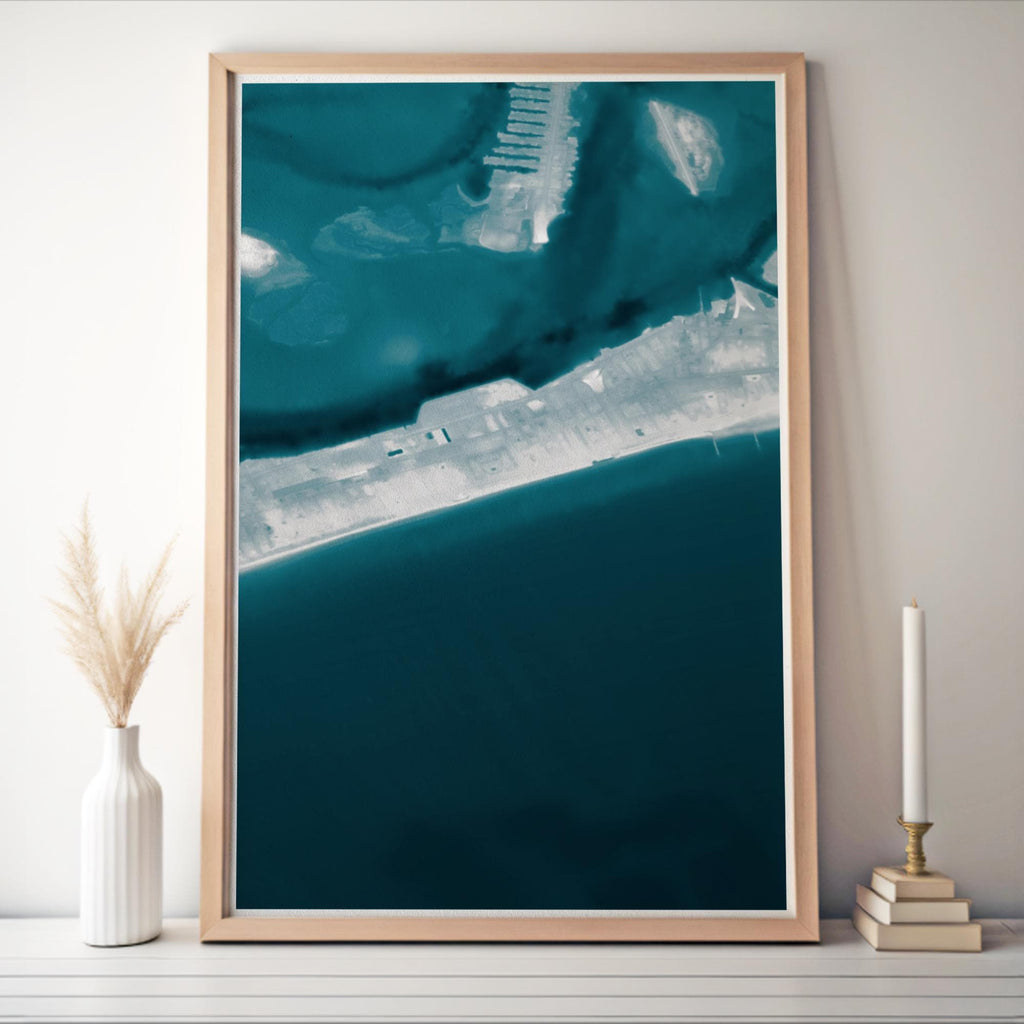 Rockaway Beach Queens New York Ocean Depth Map Beach Wall Art Nautical Print Coastal Decor Housewarming Anniversary Gift | 5x7