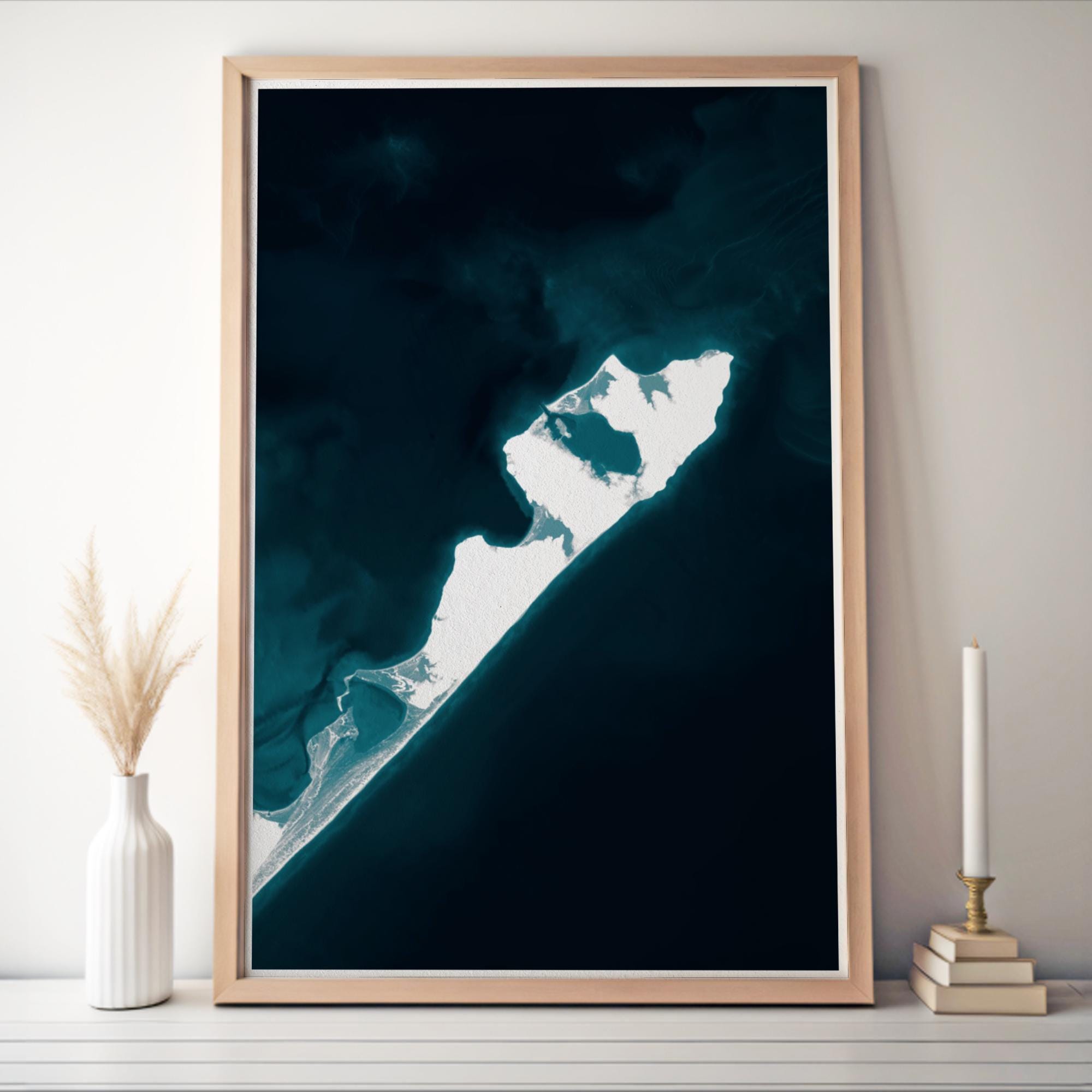 Montauk New York Coastal Map Wall Art Print Nautical Long Island Chart Housewarming Gift Anniversary Present Beach House Decor