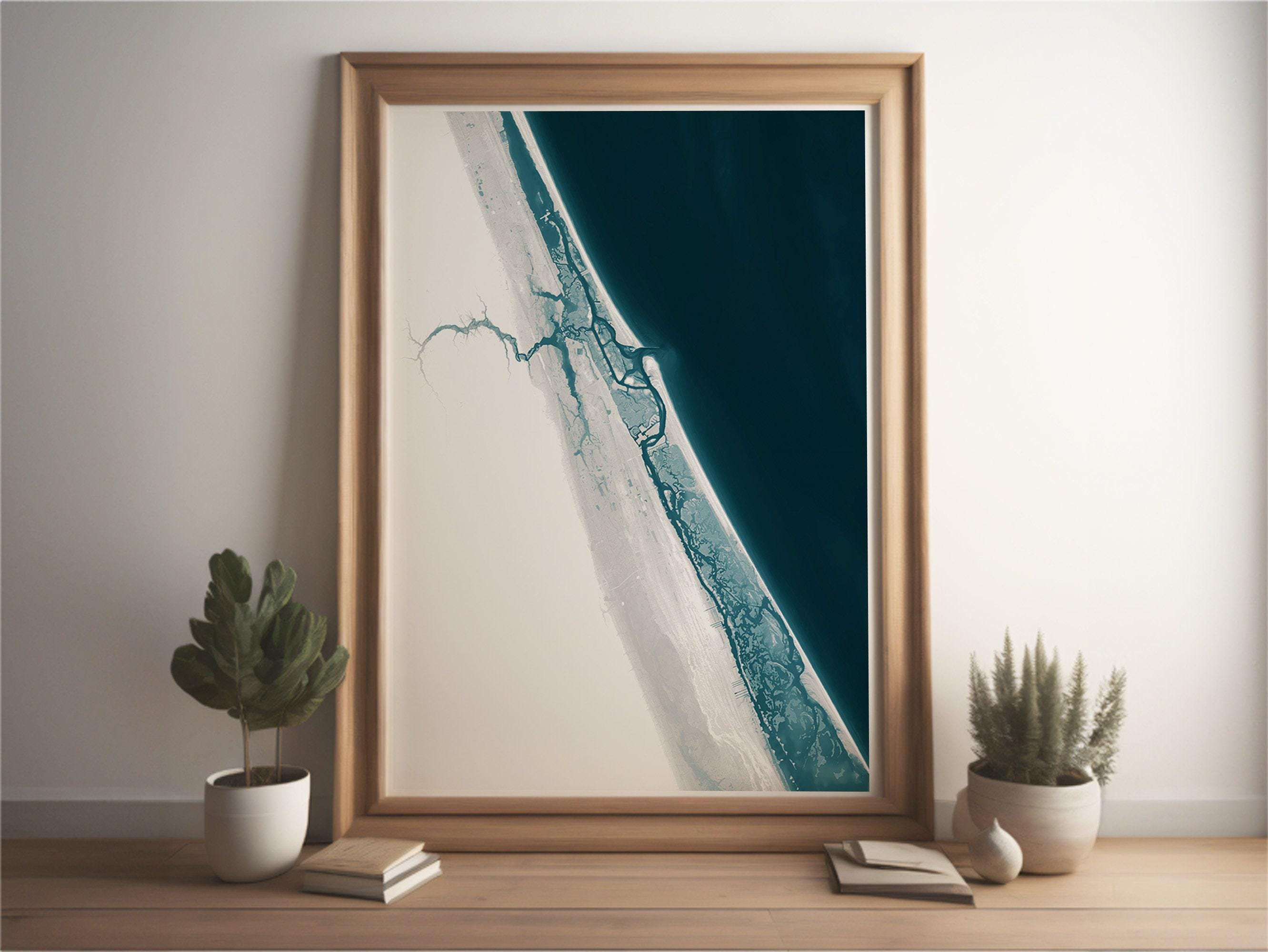New Smyrna Beach Florida Homeowner Husband Coastal Decor Print Gift Wife Wall For Map Art Nautical Ocean Depth Chart House Lover