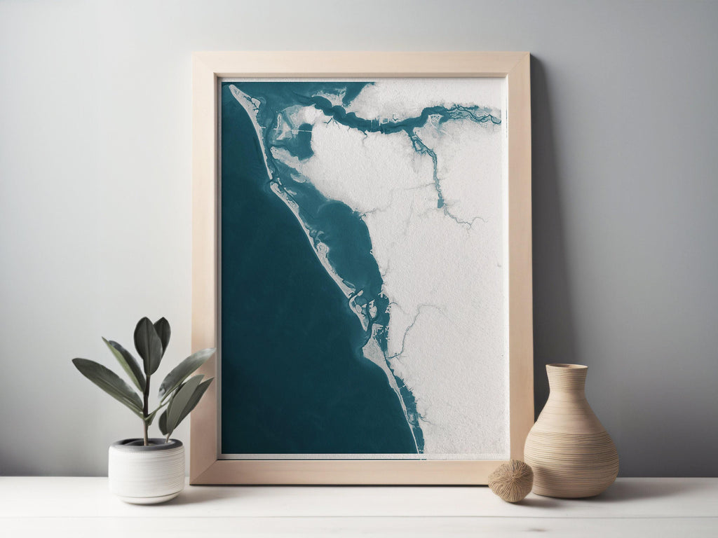 Sarasota Florida Gulf Coast Map Art Print Nautical Wall Decor Beach House Gift Housewarming Anniversary Present for New Home Couple
