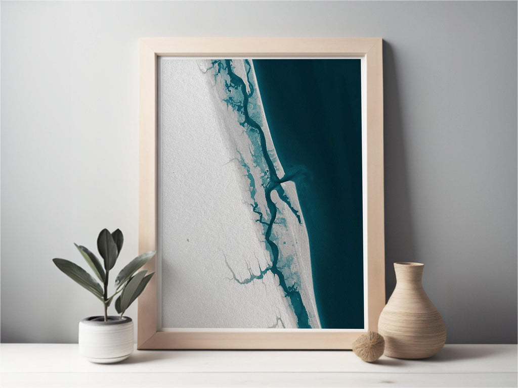St Augustine Florida Coastal Map Art Print Nautical Wall Decor Beach House Gift Housewarming Anniversary Present Historic City Shoreline