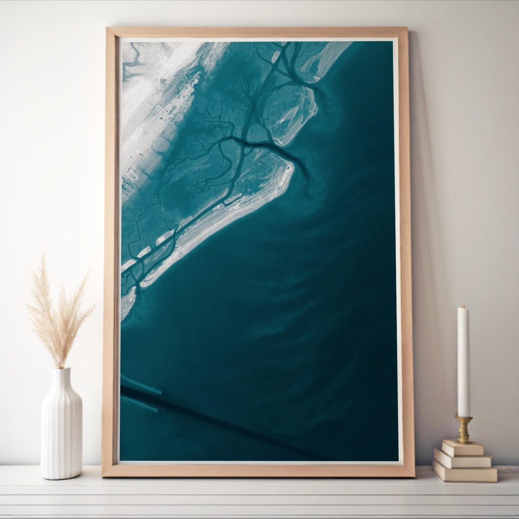 Isle of Palms South Carolina Coastal Map Wall Art Print Nautical Charleston Chart Housewarming Gift Anniversary Beach House Decor