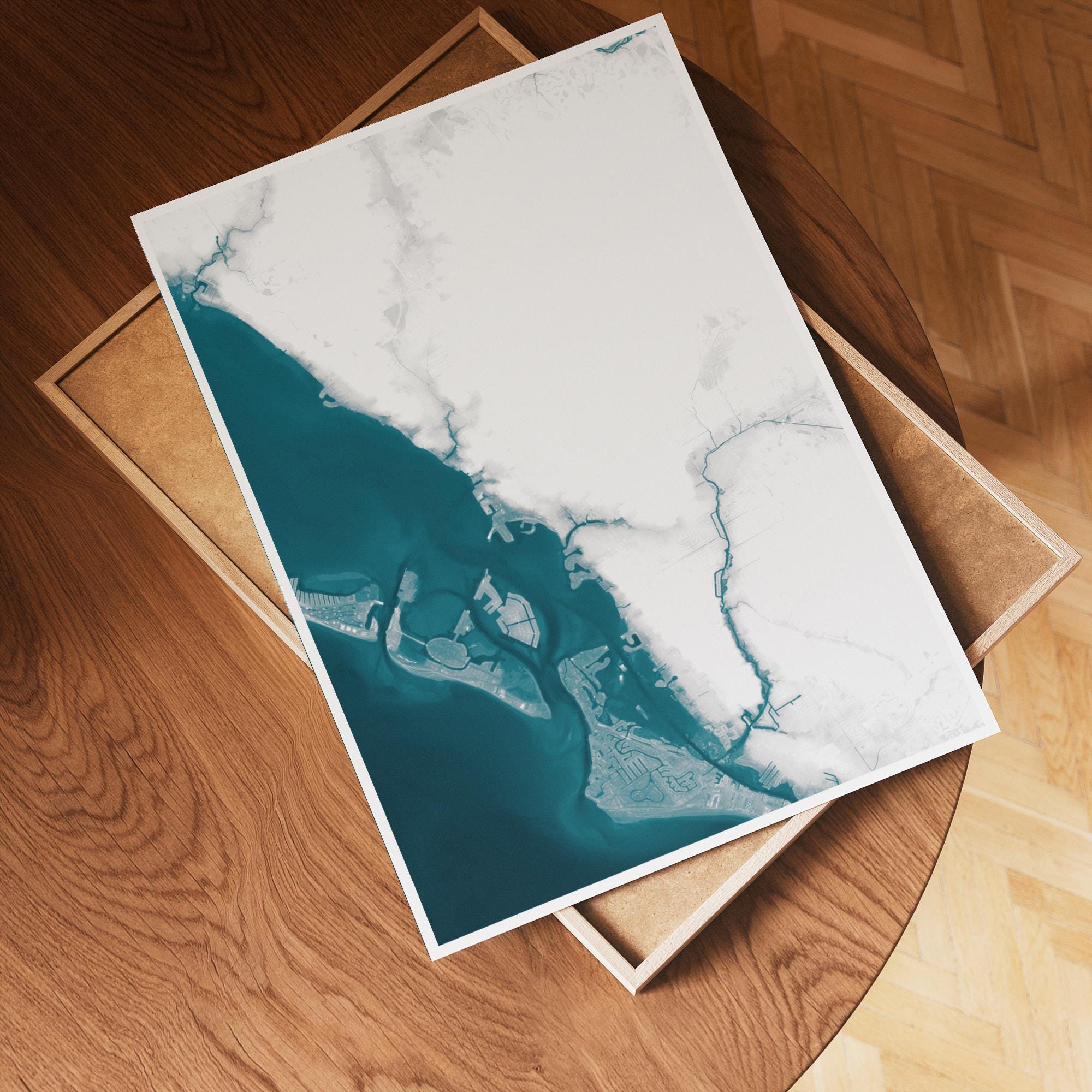 Sarasota Florida Coastal Wall Art Siesta Key Lido Beach Nautical Map Print Gulf Coast Living Room Decor Housewarming Anniversary Gift
