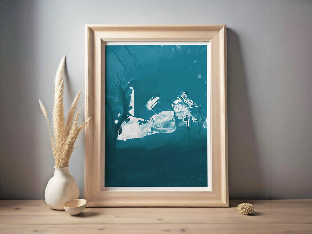 Key West Florida Keys Coastal Map Art Print Nautical Wall Decor Beach House Gift Ocean Depth Chart Housewarming Anniversary Tropical Island