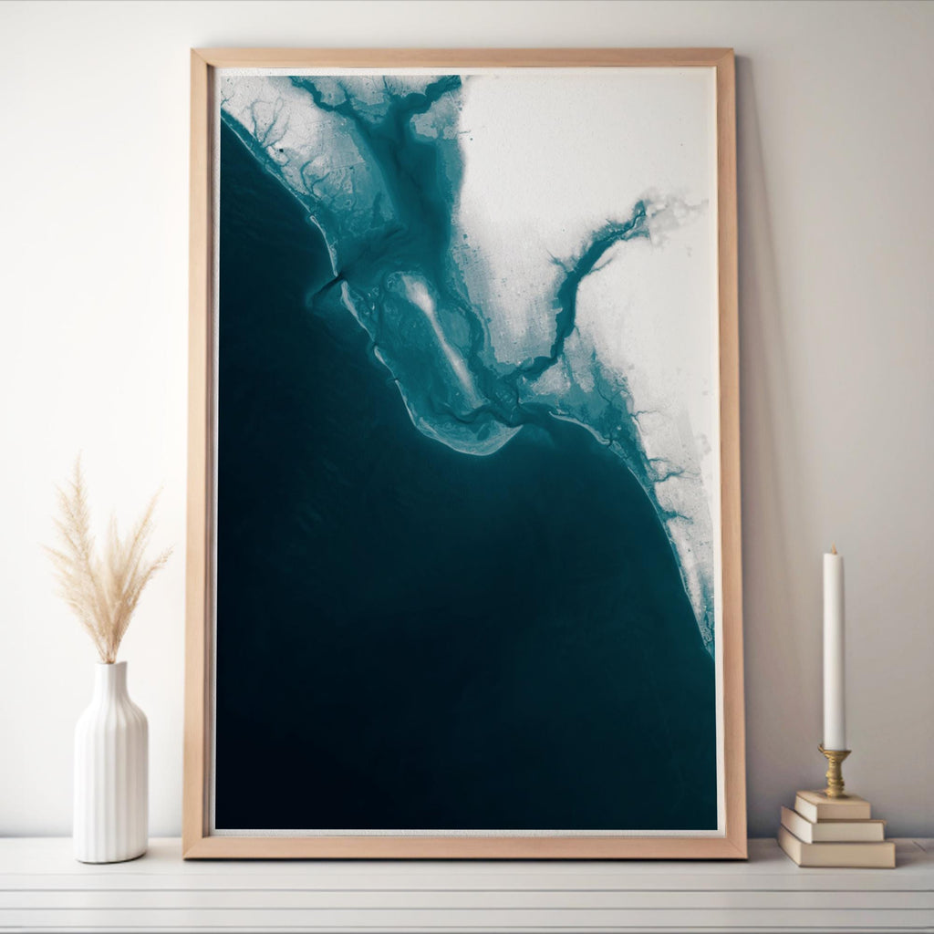 Sanibel Island Florida Bathymetric Map Art Print Nautical Captiva Gulf Coast Wall Decor Beach House Housewarming Anniversary Gift