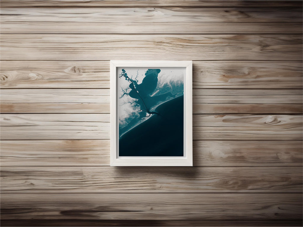 Galveston Island Texas Bathymetric Map Art Print Nautical Coastal Wall Decor Beach House Housewarming Anniversary Gift Ocean Depth Poster