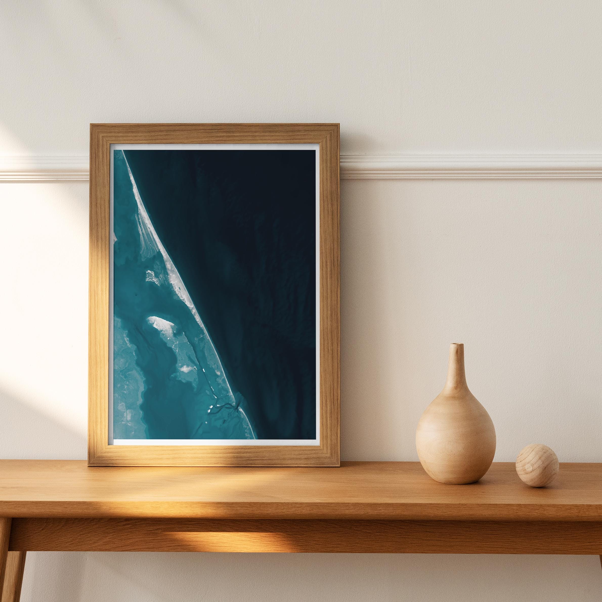 Nags Head North Carolina Nautical Keepsake Seaside Coastal Decor Ocean Print Retro Outer Style Shore Beach Banks Charm Gift Wall