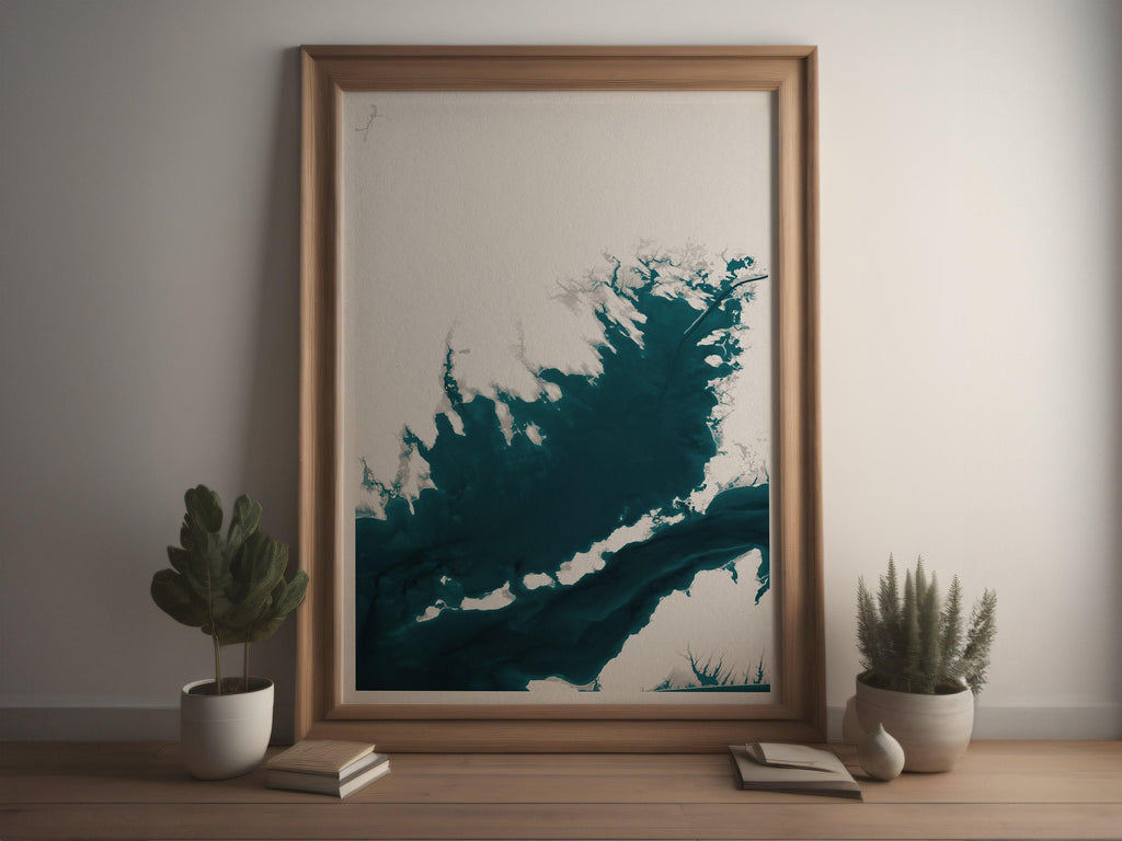 Buzzards Bay Massachusetts Coastal Map Art Print Cape Cod Nantucket Marthas Vineyard Rhode Island Nautical Bathymetric Wall Decor Gift