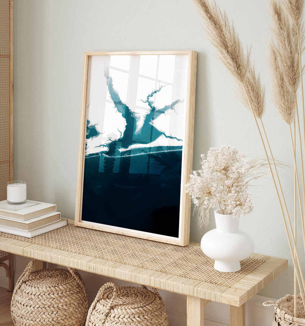 Pensacola Florida Bathymetric Map Art Print Gulf Coast Nautical Wall Decor Beach House Gift Anniversary Housewarming Ocean Depth Chart