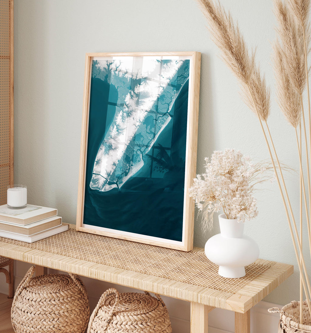Cape May New Jersey Coastal Wall Art Nautical Map Print Jersey Shore Beach House Living Room Decor Housewarming Anniversary Gift