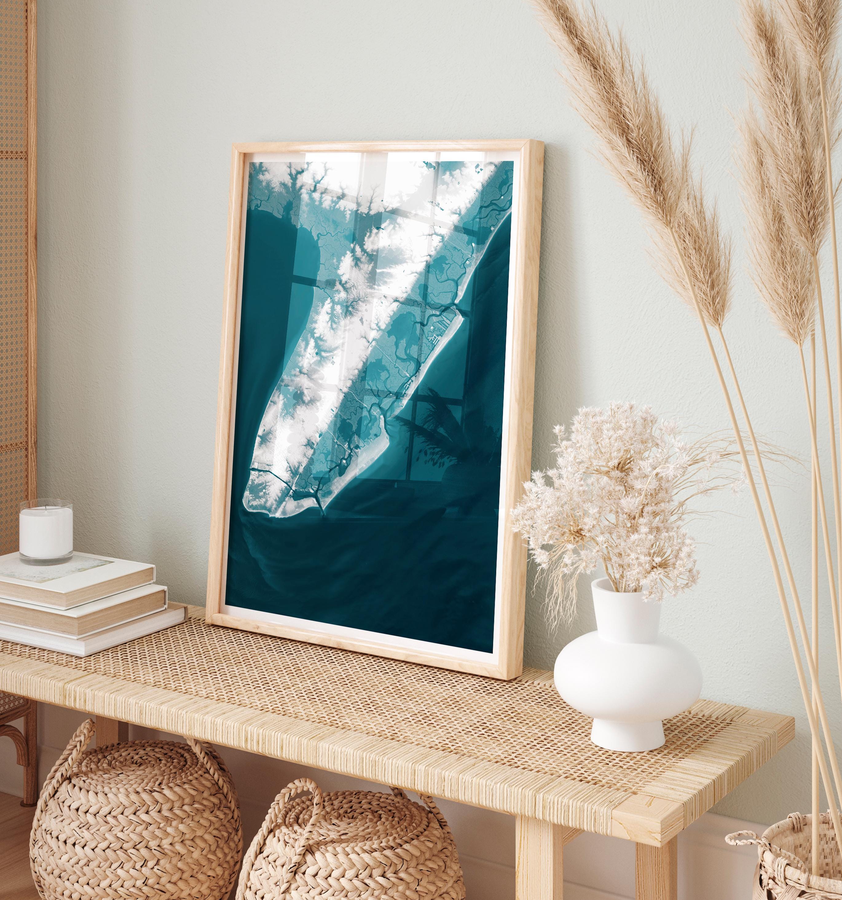 Cape May New Jersey Coastal Wall Art Nautical Map Print Jersey Shore Beach House Living Room Decor Housewarming Anniversary Gift
