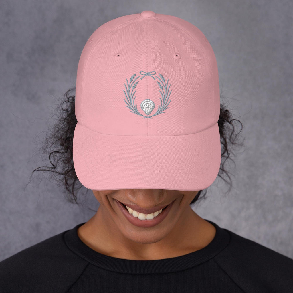Oyster Shell Embroidered Hat Chesapeake Bay Coastal Beach Cap Eastern Shore Gift for Women Nautical Summer Baseball Dad Hat Bow Design