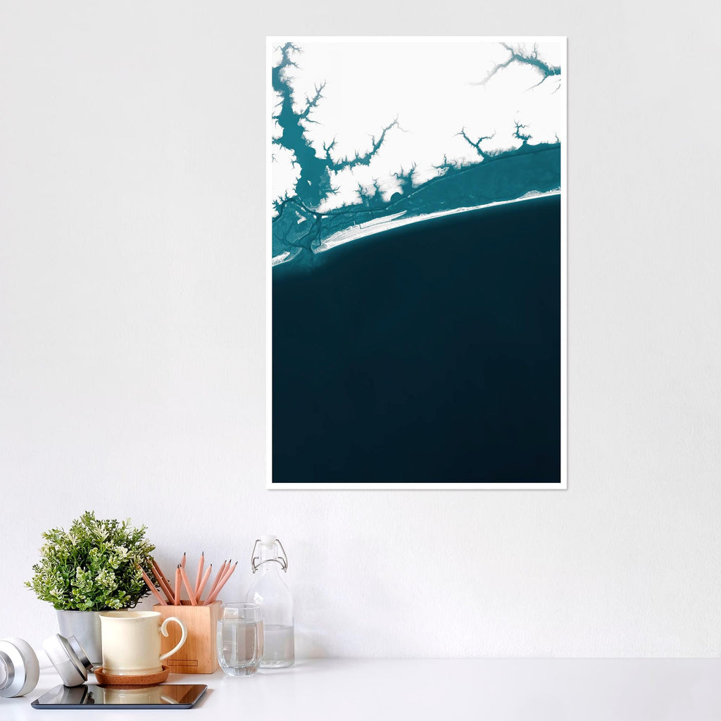 Emerald Isle North Carolina Nautical Seaside Vintage Crystal Coastal House Decor Ocean Print Retro Style Shore Beach Token Coast