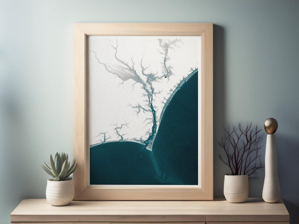 Wilmington North Carolina Coastal Map Art Print Teacher Retirement Gift Appreciation End of School Year Nautical Beach Wall Decor Educator