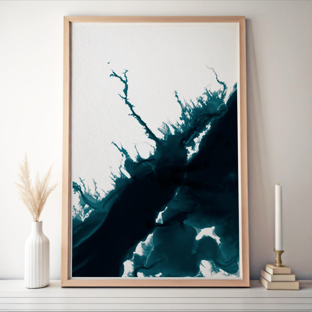 Ocean Beach Park Connecticut Depth Contour Shoreline Art Print Bathymetric Nautical Wall Decor Housewarming Gift Anniversary Present