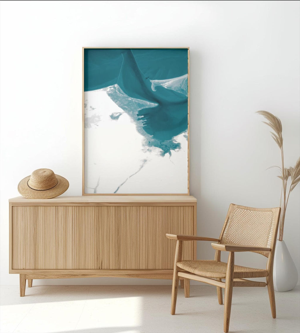 Nantucket Massachusetts Coastal Map Art Print Cape Cod Island Housewarming Gift Anniversary Present Nautical Wall Decor Beach House Ocean